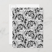 Blume Muster Doodle Postkarte (Vorne/Hinten)