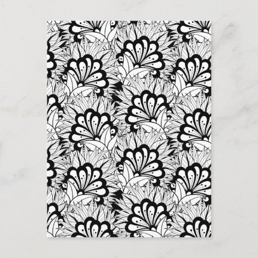 Blume Muster Doodle Postkarte (Vorderseite)