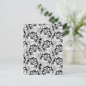 Blume Muster Doodle Postkarte (Stehend Vorderseite)