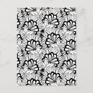 Blume Muster Doodle Postkarte