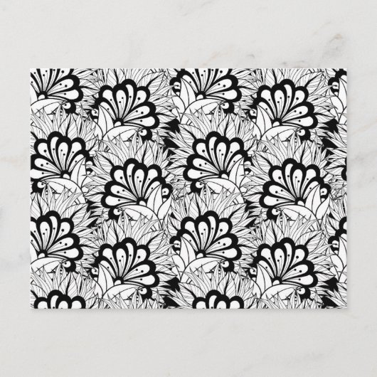 Blume Muster Doodle Postkarte (Vorderseite)