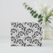 Blume Muster Doodle Postkarte (Stehend Vorderseite)