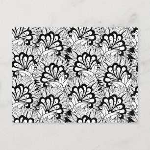 Blume Muster Doodle Postkarte