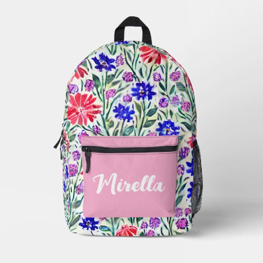 Blume Muster Druckausschnitt Nähtasche Bedruckter Rucksack (Vorderseite)