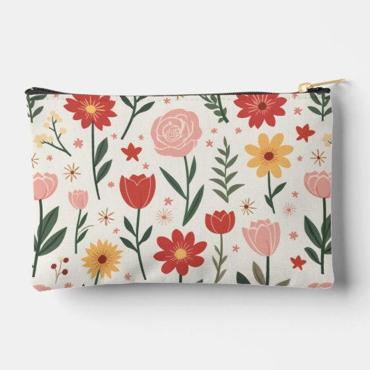 Blume Muster Druckausschnitt Nähtasche Zubehörtasche (Rückseite)