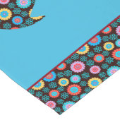 Blume Muster Elephant auf Blue Kurzer Tischläufer (Ecke)