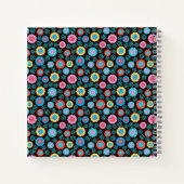 Blume Muster Elephant auf Blue Personalisiert Notizblock (Rückseite)