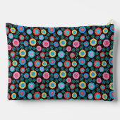 Blume Muster Elephant auf Blue Personalisiert Zubehörtasche (Rückseite)