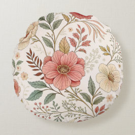 Blume Muster Farbe Pastellfarbe Rundes Kissen