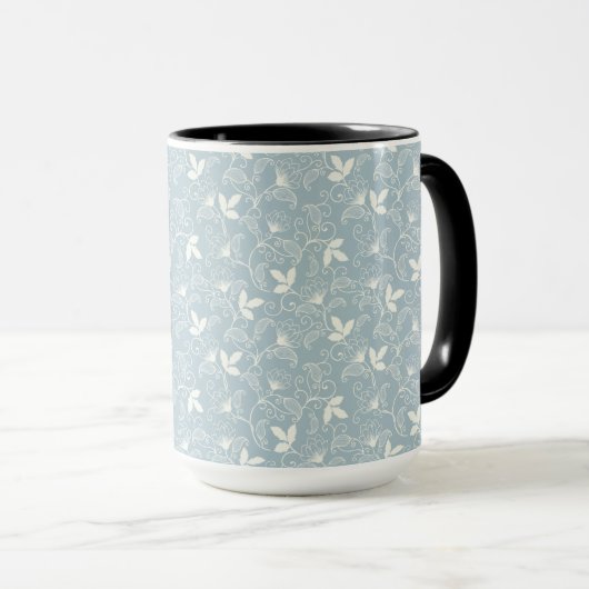 Blume Muster Federflur Combo Tasse (VorderseiteRechts)
