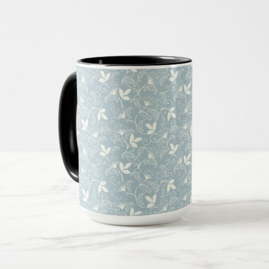 Blume Muster Federflur Combo Tasse (Vorderseite Links)