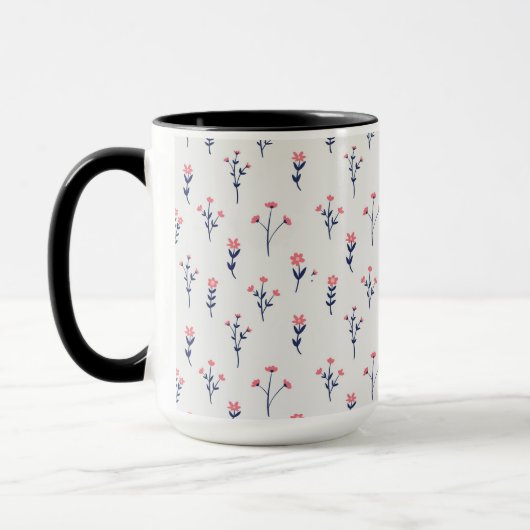 Blume Muster Federflur Combo Tasse (Links)