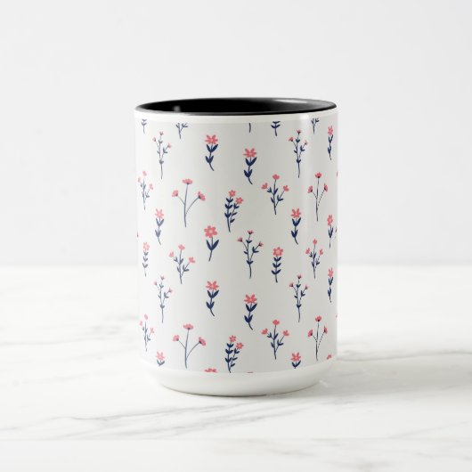 Blume Muster Federflur Combo Tasse (Zentrum)