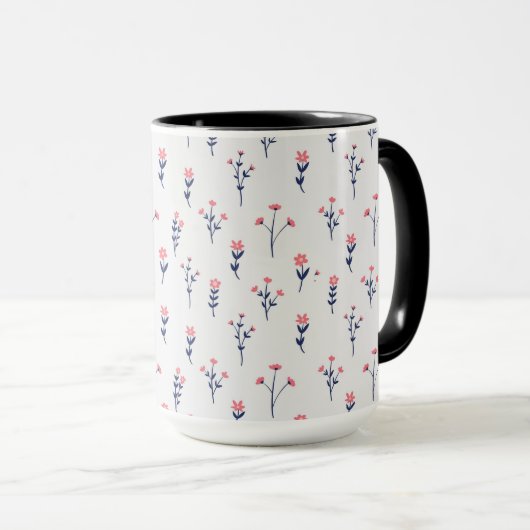Blume Muster Federflur Combo Tasse (VorderseiteRechts)