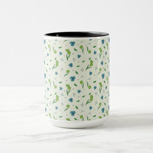 Blume Muster Federflur Combo Tasse (Zentrum)