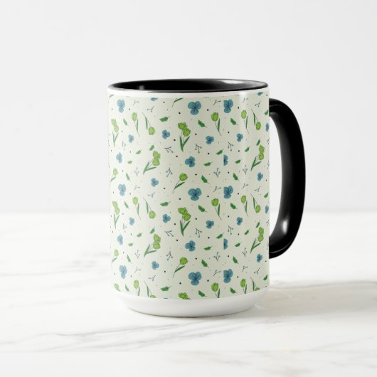 Blume Muster Federflur Combo Tasse (VorderseiteRechts)