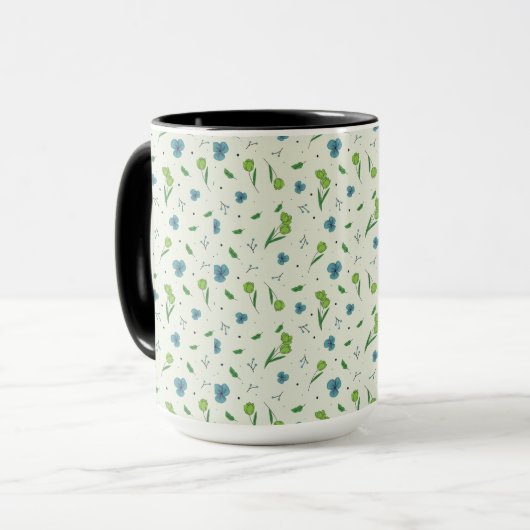 Blume Muster Federflur Combo Tasse (Vorderseite Links)