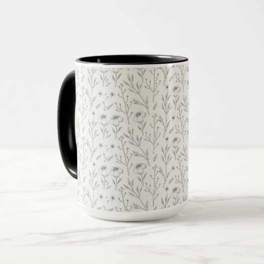 Blume Muster Federflur Combo Tasse (Vorderseite Links)