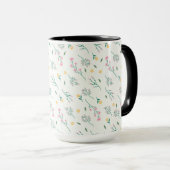 Blume Muster Federflur Combo Tasse (VorderseiteRechts)