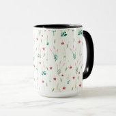 Blume Muster Federflur Combo Tasse (VorderseiteRechts)