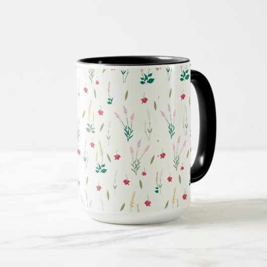 Blume Muster Federflur Combo Tasse (VorderseiteRechts)