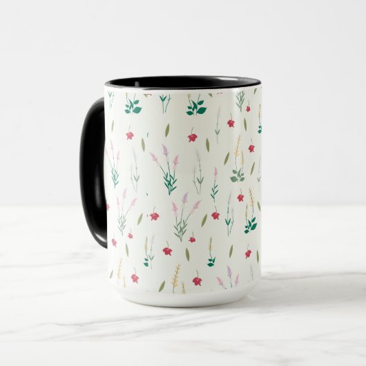 Blume Muster Federflur Combo Tasse (Vorderseite Links)