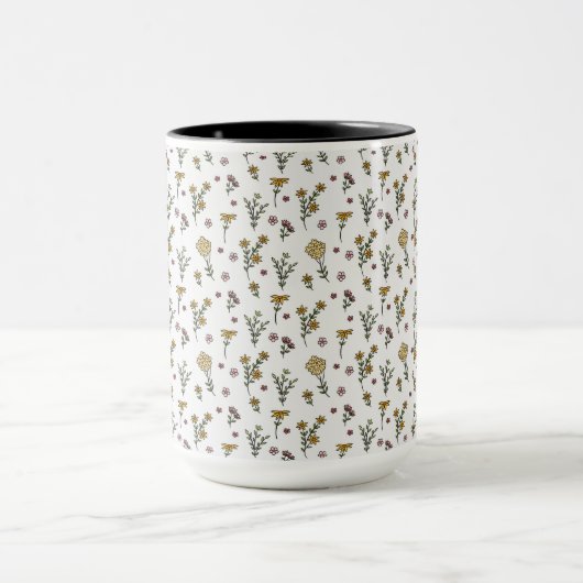 Blume Muster Federflur Combo Tasse (Zentrum)