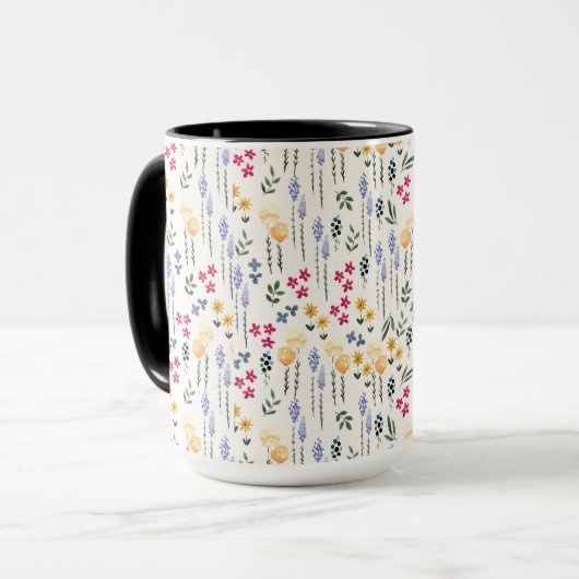 Blume Muster Federflur Combo Tasse (Vorderseite Links)