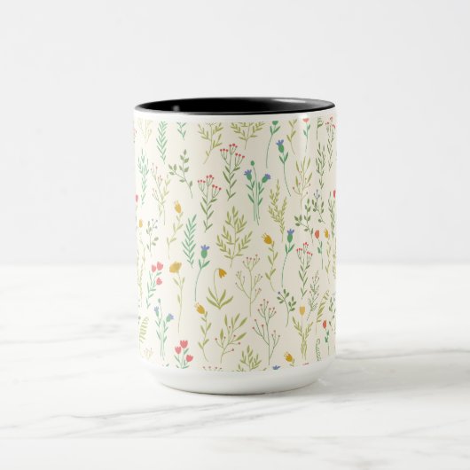 Blume Muster Federflur Combo Tasse (Zentrum)