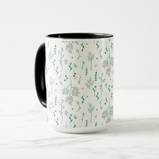 Blume Muster Federflur Combo Tasse (Vorderseite Links)