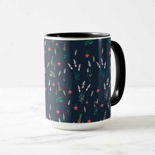 Blume Muster Federflur Combo Tasse (VorderseiteRechts)