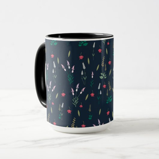 Blume Muster Federflur Combo Tasse (Vorderseite Links)