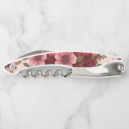 Blume Muster Flaschenöffner Kellnermesser (Rückseite)