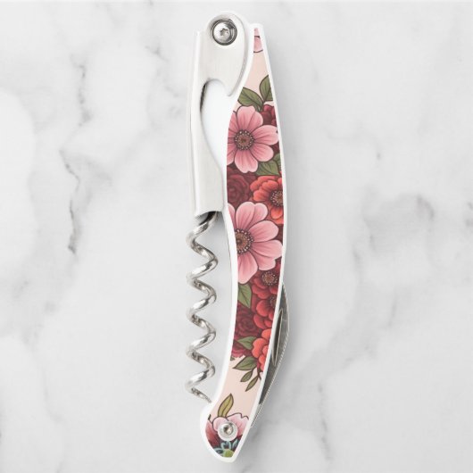 Blume Muster Flaschenöffner Kellnermesser (Vorderseite)