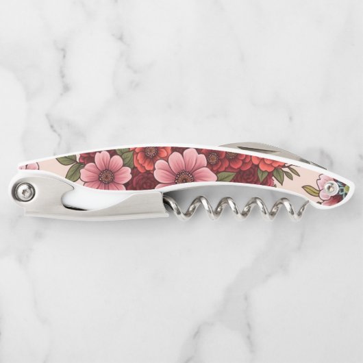 Blume Muster Flaschenöffner Kellnermesser (Vorderseite)