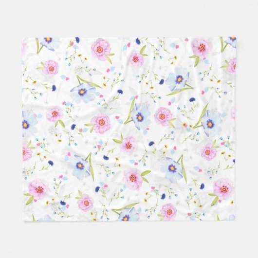 Blume Muster Fleece Blanket (Vorderseite (Horizontal))