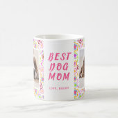 Blume-Muster-Foto der besten Hunde-Mama Kaffeetasse (Mittel)