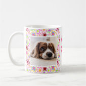 Blume-Muster-Foto der besten Hunde-Mama Kaffeetasse (Links)