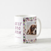 Blume-Muster-Foto der besten Hunde-Mama Kaffeetasse (VorderseiteRechts)