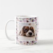 Blume-Muster-Foto der besten Hunde-Mama Kaffeetasse (Links)