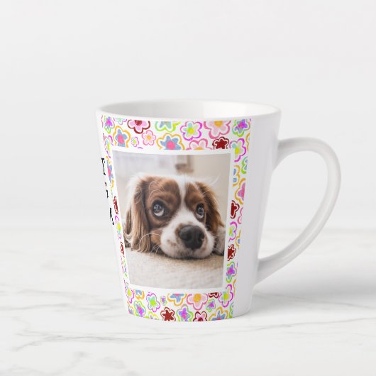 Blume-Muster-Foto der besten Hunde-Mama Milchtasse (Rechts)