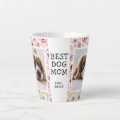Blume-Muster-Foto der besten Hunde-Mama Milchtasse (Vorderseite)