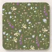 Blume-Muster Frühjahr floralen harten Kunststoff Getränkeuntersetzer (Vorderseite)