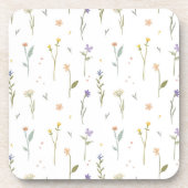 Blume-Muster Frühjahr floralen harten Kunststoff Getränkeuntersetzer (Vorderseite)