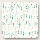 Blume-Muster Frühjahr floralen harten Kunststoff Getränkeuntersetzer (Vorderseite)