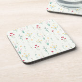 Blume-Muster Frühjahr floralen harten Kunststoff Getränkeuntersetzer (Linke Seite)