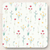 Blume-Muster Frühjahr floralen harten Kunststoff Getränkeuntersetzer (Vorderseite)