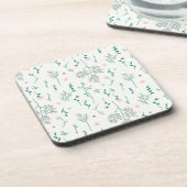 Blume-Muster Frühjahr floralen harten Kunststoff Getränkeuntersetzer (Linke Seite)