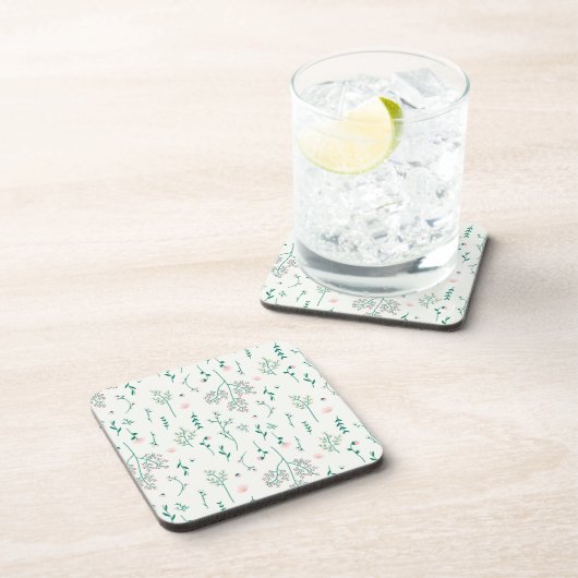 Blume-Muster Frühjahr floralen harten Kunststoff Getränkeuntersetzer (Rechte Seite)