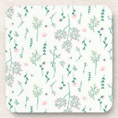 Blume-Muster Frühjahr floralen harten Kunststoff Getränkeuntersetzer (Vorderseite)